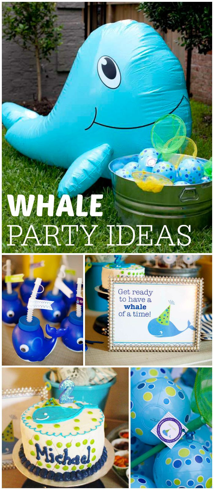 Whale Birthday Party
 Check out this whale of a party Perfect for summer See
