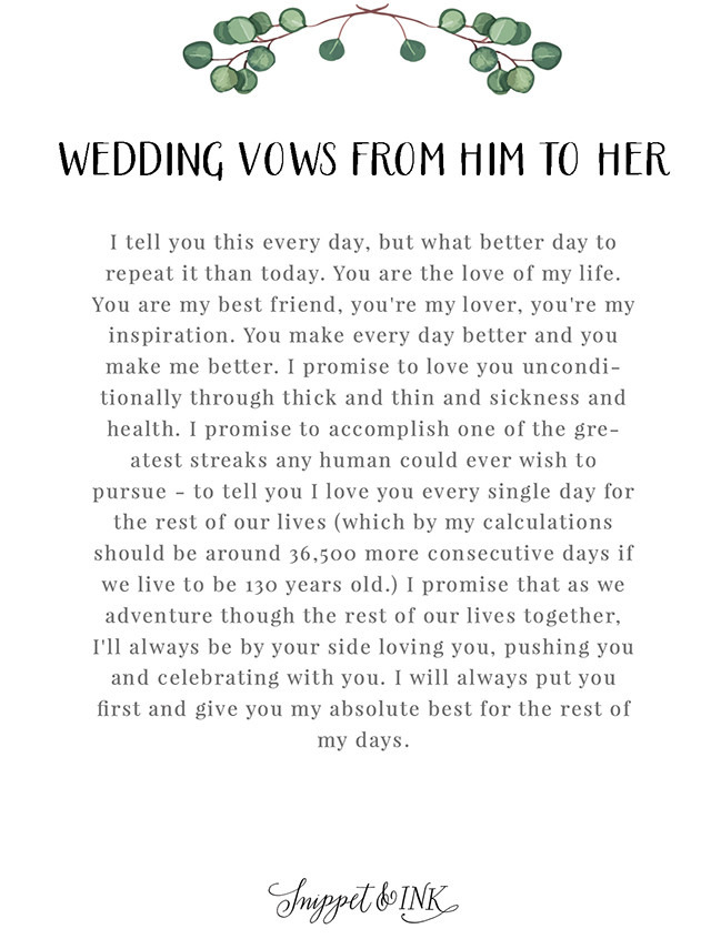 What Are Wedding Vows
 Personalized Real Wedding Vows That You ll Love Snippet & Ink