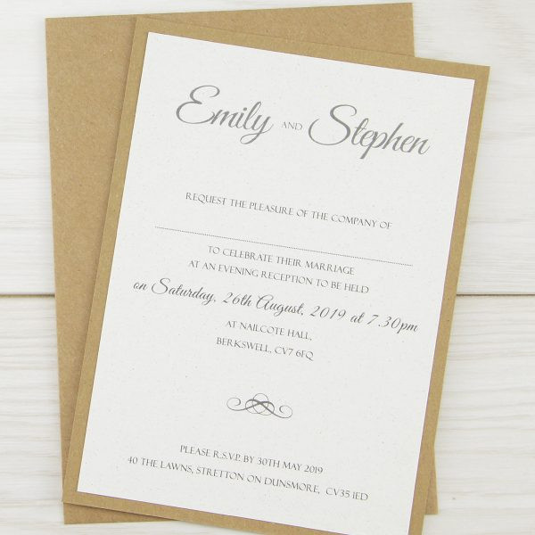 What To Say On Wedding Invitations
 Rustic Glamour Evening Invitation