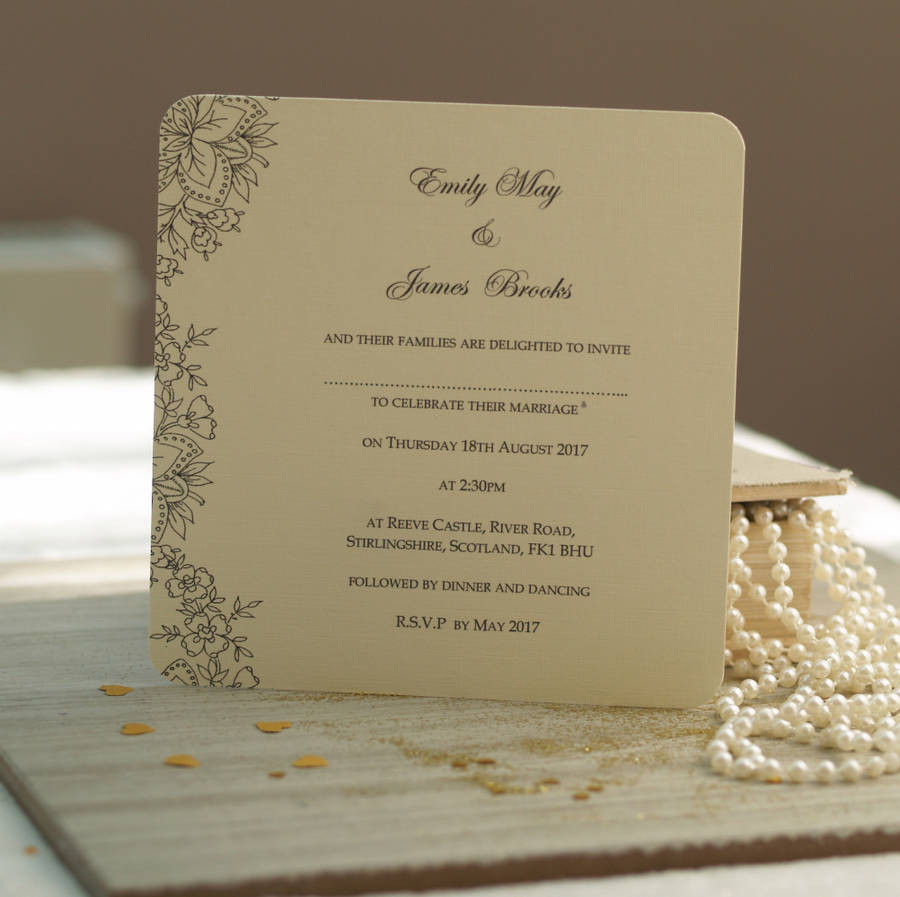 What To Say On Wedding Invitations
 vintage lace wedding invitations by beautiful day