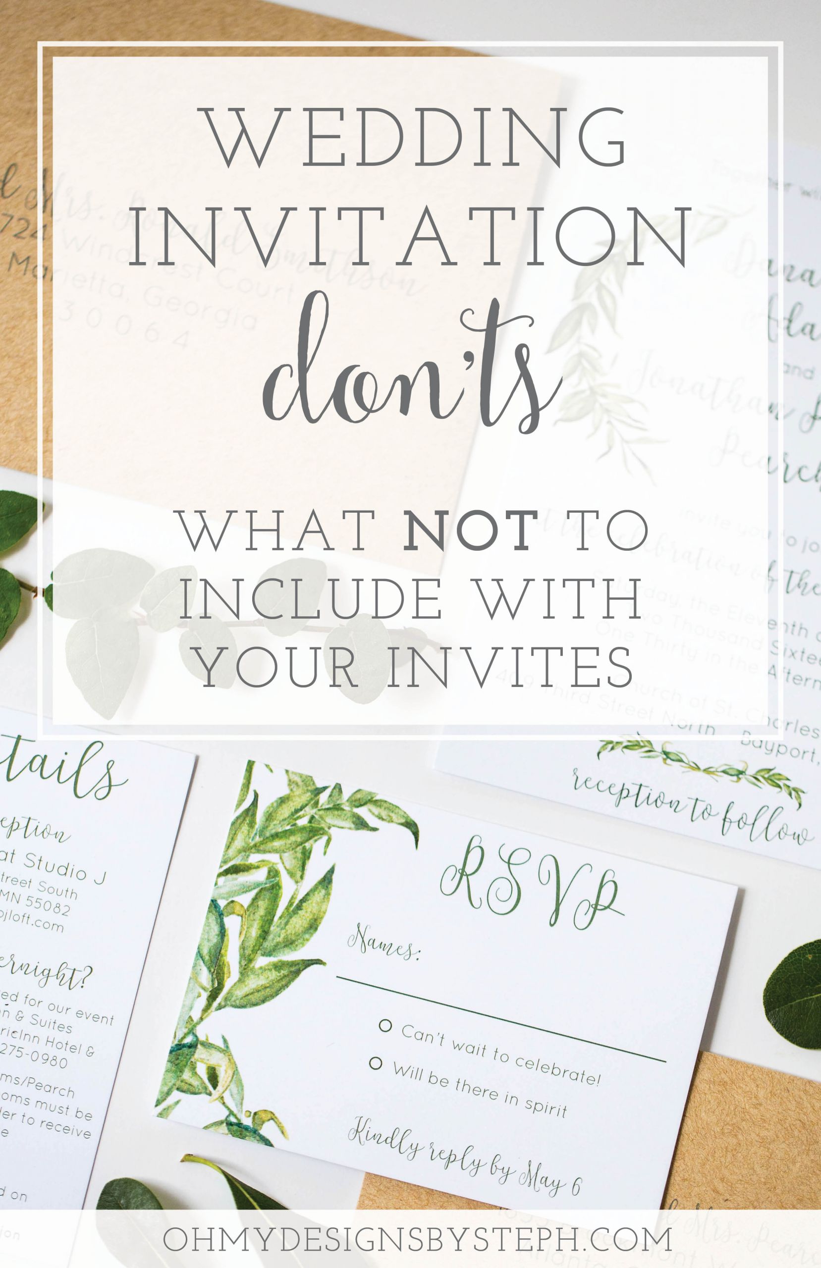 What To Say On Wedding Invitations
 What Not to Include on Wedding Invitations