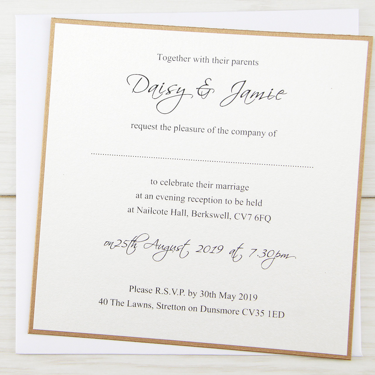 What To Say On Wedding Invitations
 Layered Square with Script Print Wedding Invitation