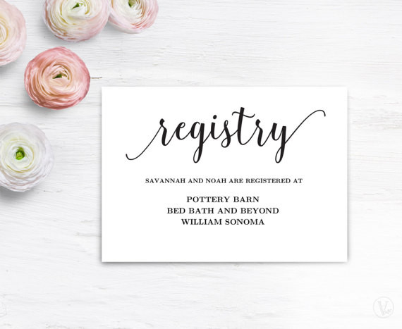 Where To Register For Wedding Gifts
 Gift Registery Card Template Printable Wedding Registry Card