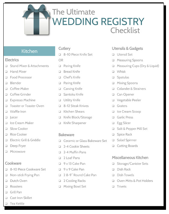 Where To Register For Wedding Gifts
 Wedding Registry Checklist RegistryFinder