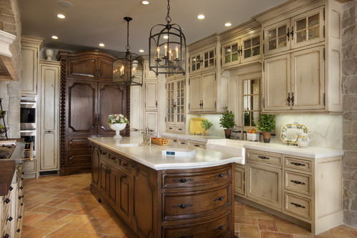 White Distressed Kitchen Cabinets
 What is the distressed white paint color on the cabinets