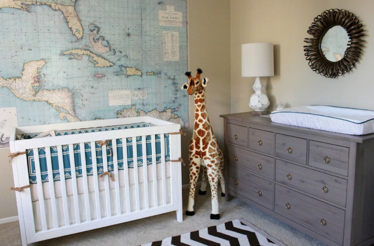 White Dresser For Baby Room
 nurseries white modern crib map zigzag rug vintage