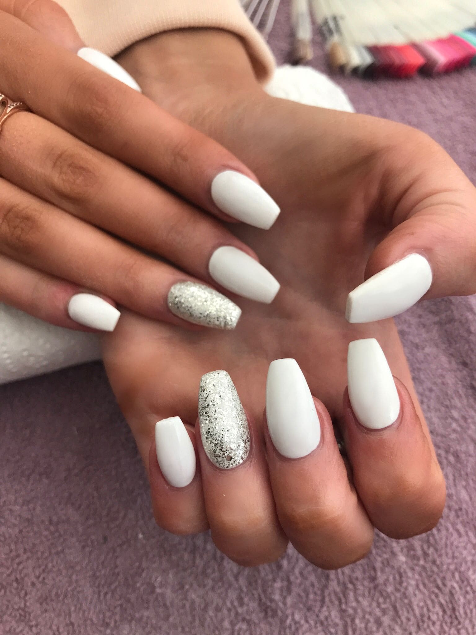 White Glitter Acrylic Nails
 6 Best New Acrylic Nail Designs 2018 ⋆ Fitnailslover