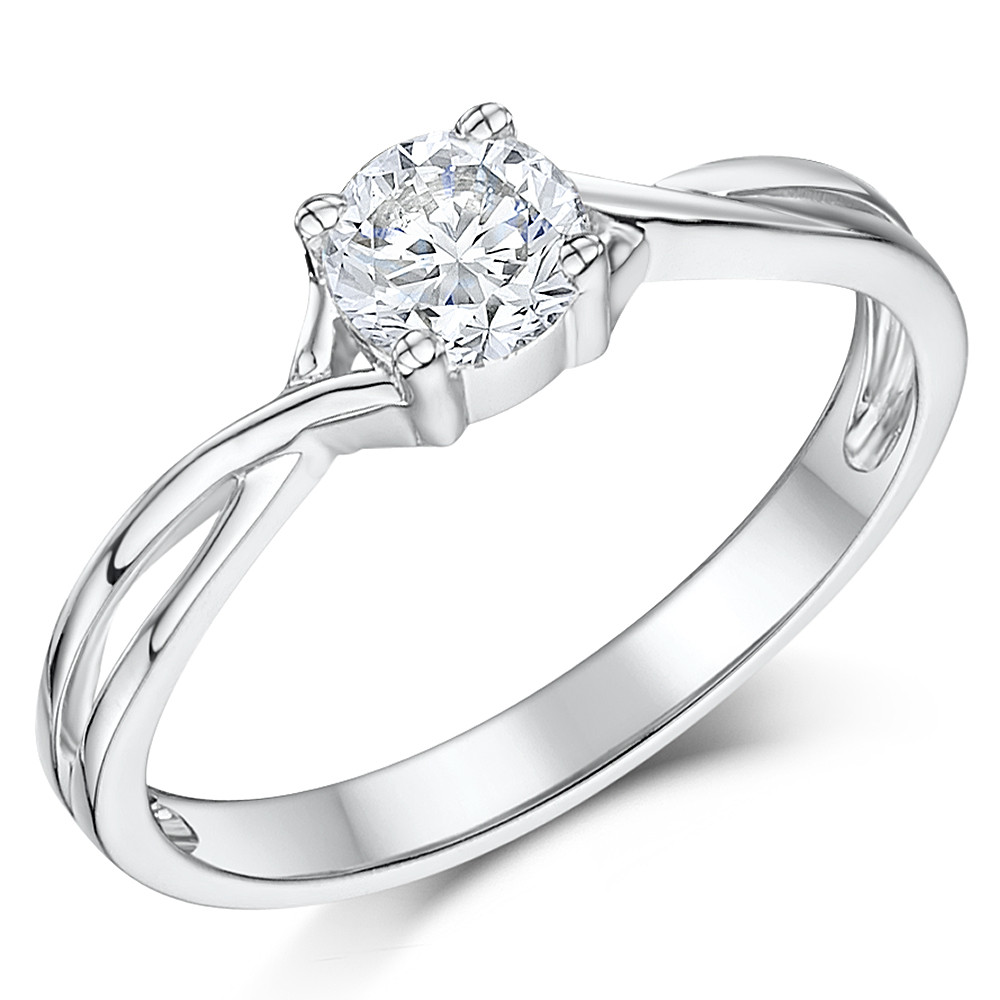 White Gold Diamond Engagement Ring
 9ct White Gold Half Carat Diamond Solitaire Twist