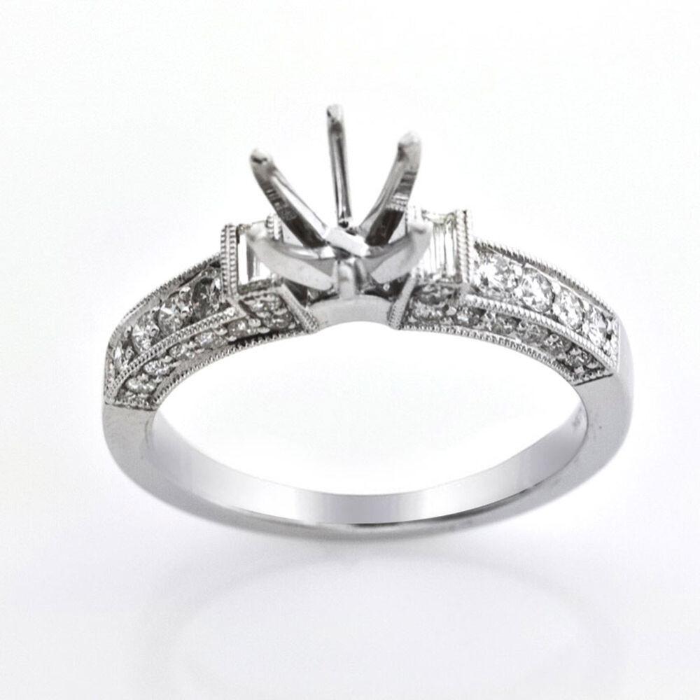 White Gold Diamond Engagement Ring
 0 55 Cts 18K White Gold Diamond Engagement Ring Setting