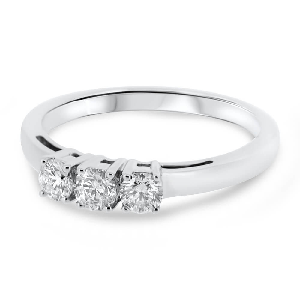 White Gold Diamond Engagement Ring
 18ct White Gold Three Stone Diamond Engagement Ring HG06