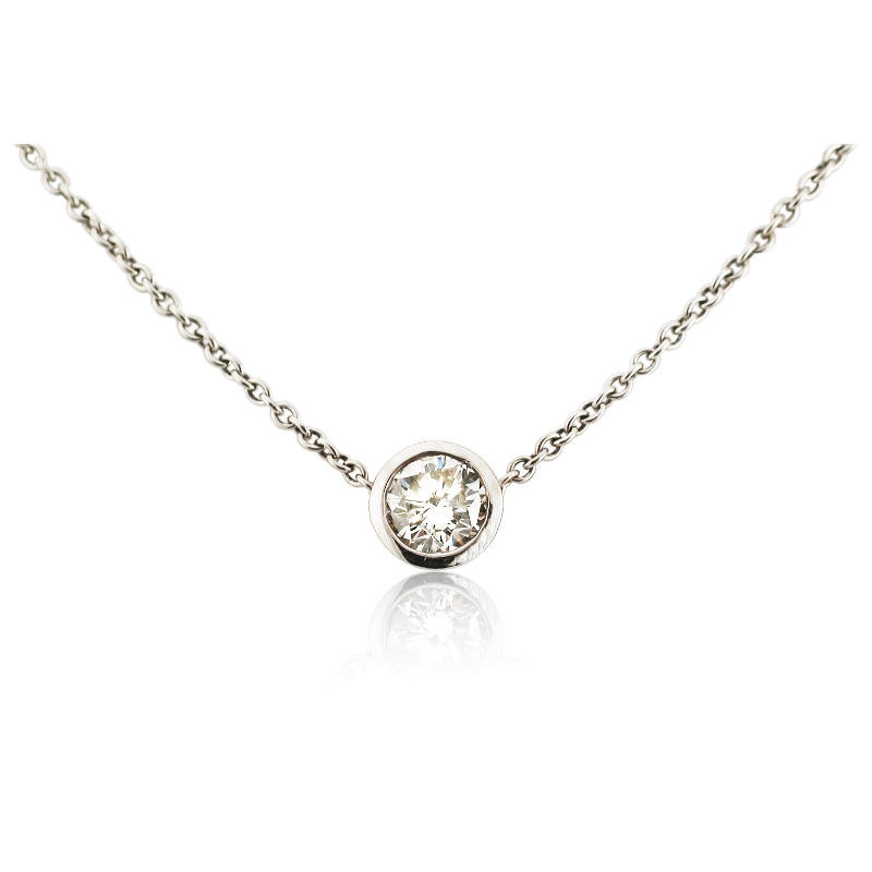 White Gold Diamond Necklace
 84ct Diamond Solitaire 18k White Gold Pendant Necklace
