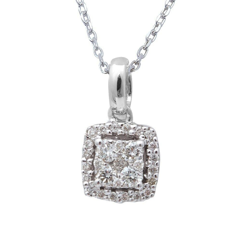 White Gold Diamond Necklace
 18cts Diamond Princess cut Solitaire Pendant Necklace