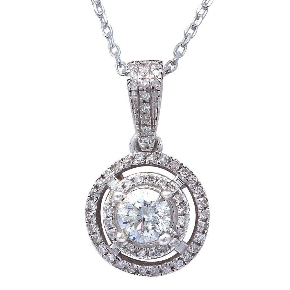 White Gold Diamond Necklace
 35ct Diamond Solitaire Drop Dangle Necklace Pendant 14kt