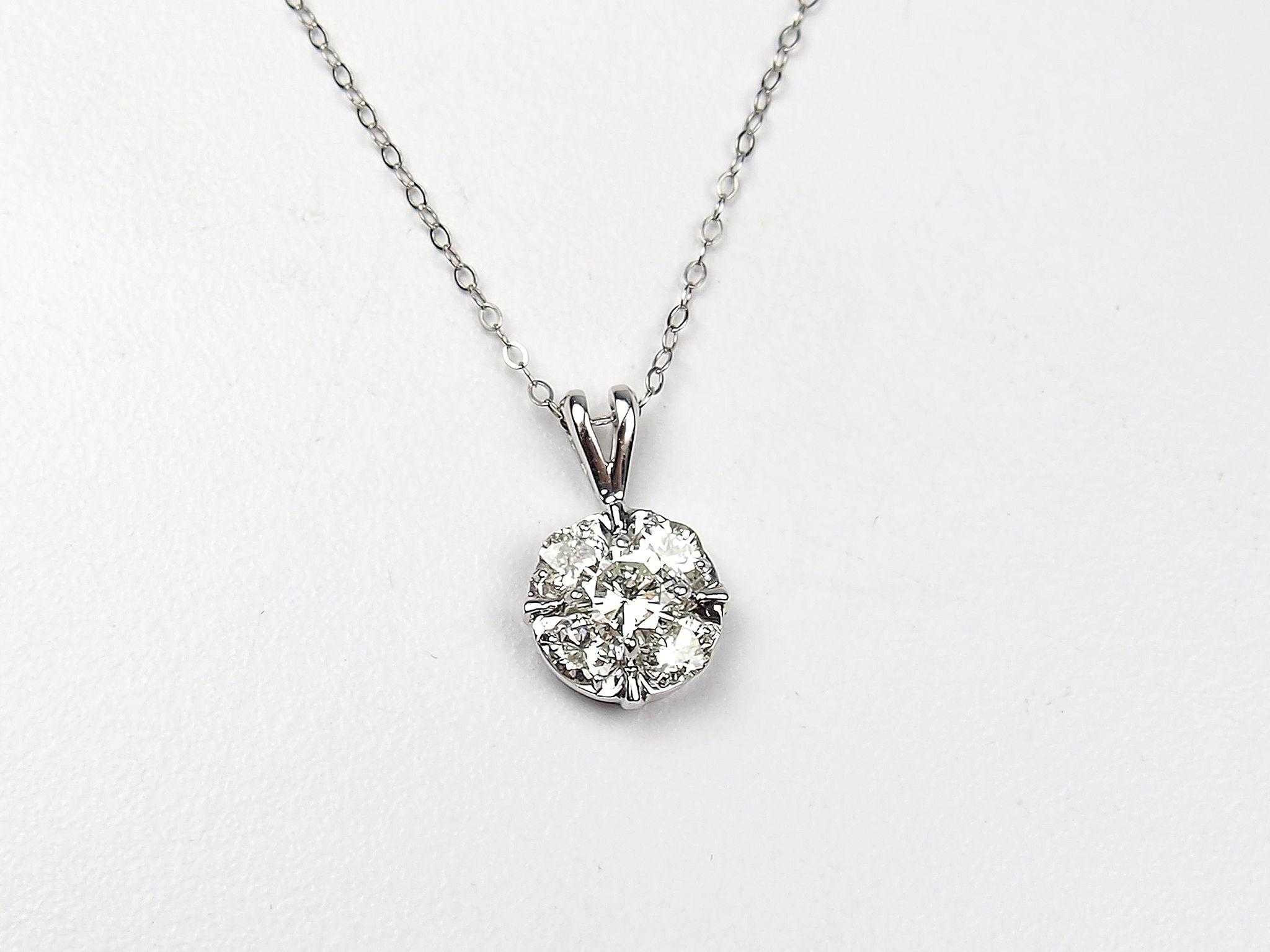 White Gold Diamond Necklace
 84 ctw Diamond Necklace 14k White Gold