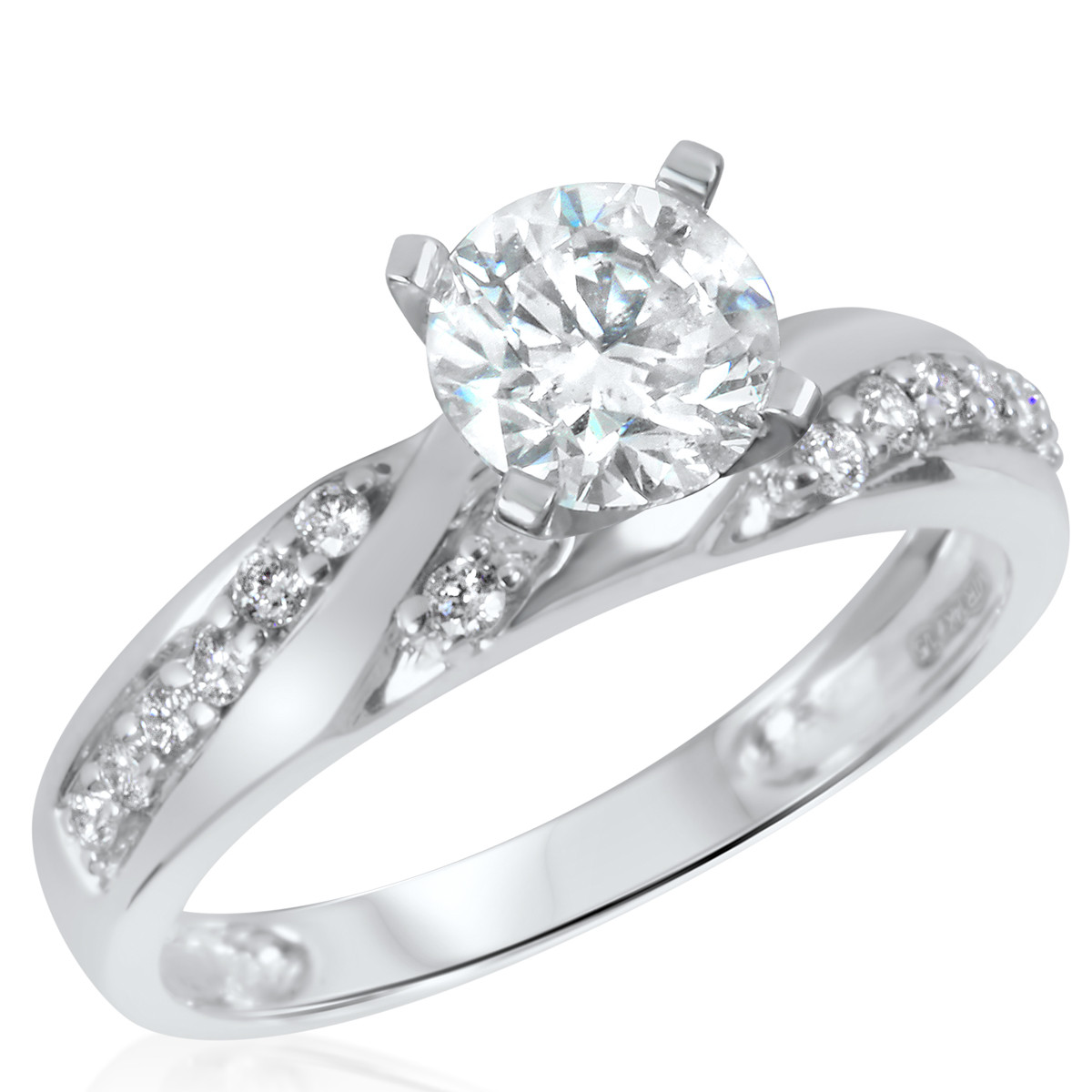 White Gold Diamond Rings For Women
 1 1 2 CT T W Diamond Women s Bridal Wedding Ring Set 10K
