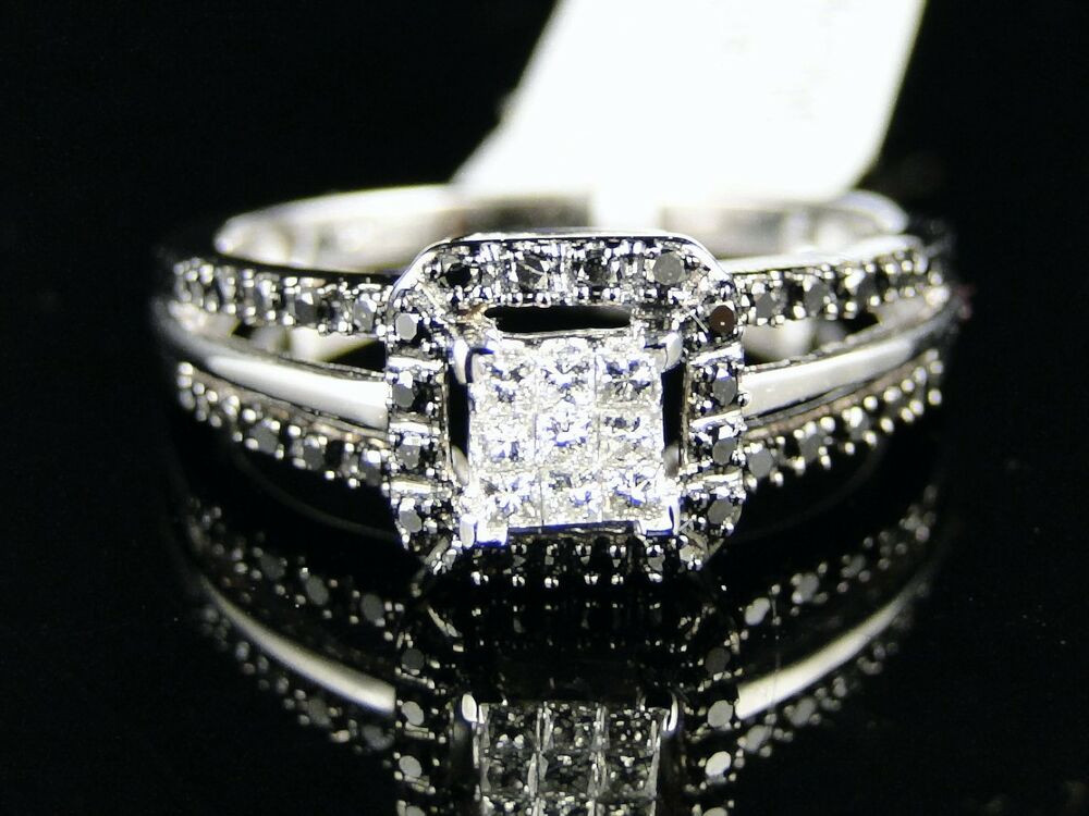 White Gold Diamond Rings For Women
 WHITE GOLD LADIES WOMENS BRIDAL ENGAGEMENT PRINCESS CUT