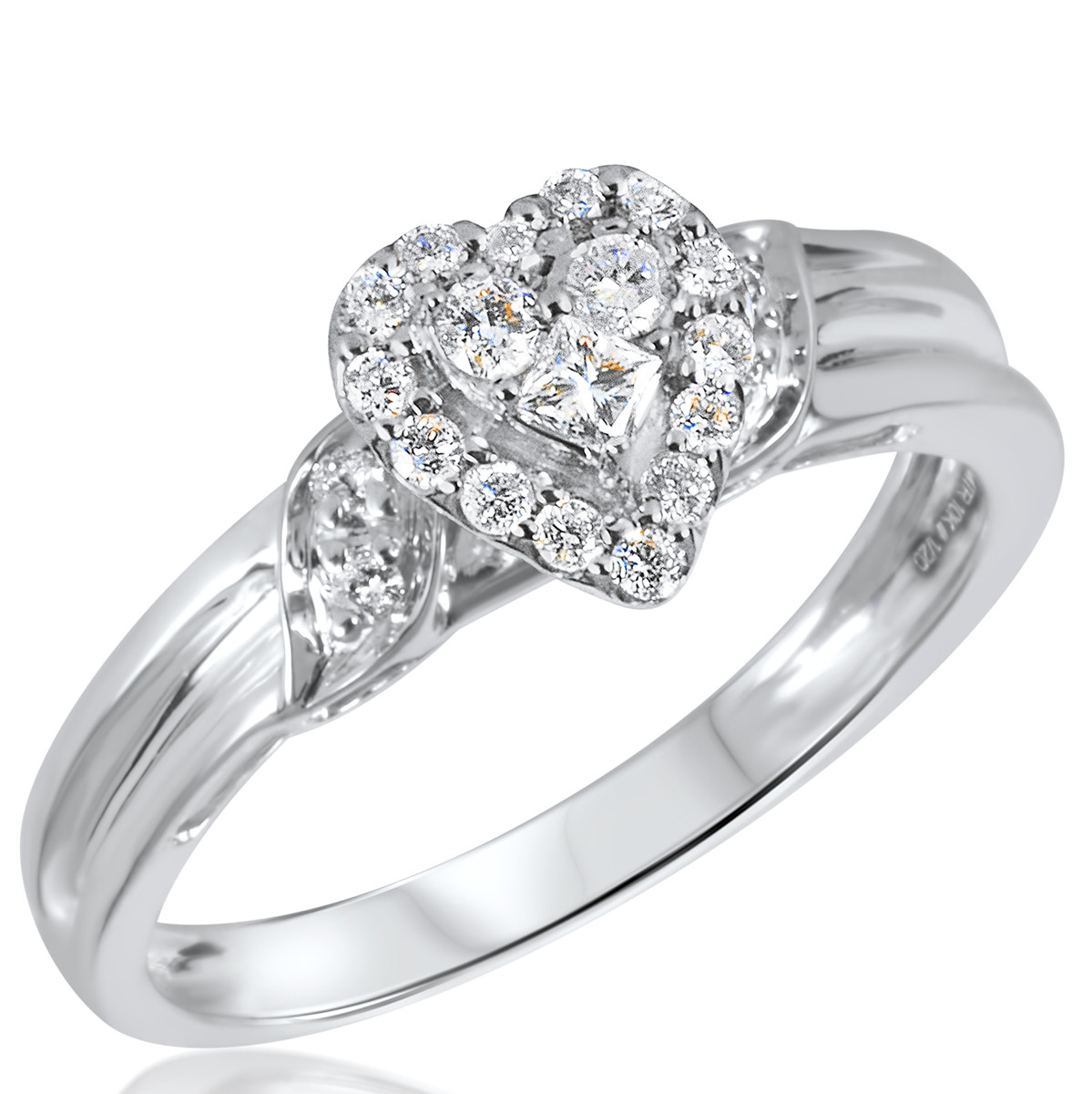 White Gold Diamond Rings For Women
 1 3 CT T W Diamond Women s Bridal Wedding Ring Set 10K