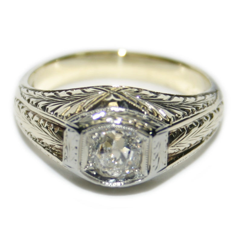 White Gold Diamond Rings For Women
 14k White Gold Antique 0 50ct Diamond Women s Signet Ring