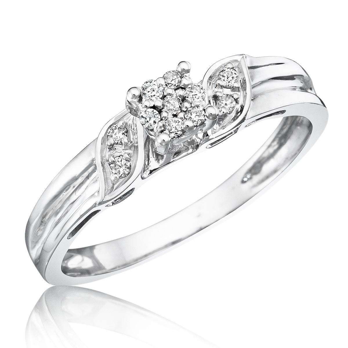 White Gold Diamond Rings For Women
 1 10 Carat T W Diamond Women s Engagement Ring 10K White