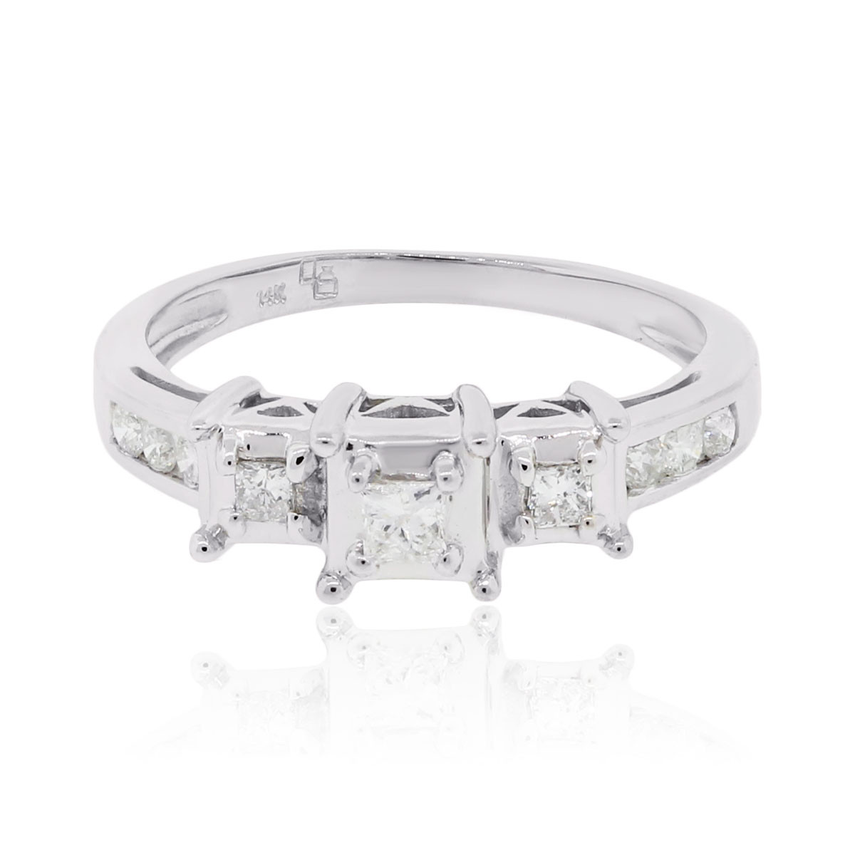 White Gold Princess Cut Engagement Ring
 14k White Gold 0 30ctw Princess Cut Diamond Engagement Ring