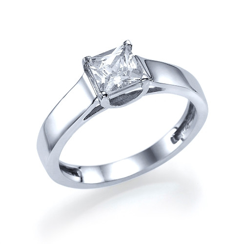 White Gold Princess Cut Engagement Ring
 75 CT Princess Cut Diamond Engagement Ring 14k White Gold