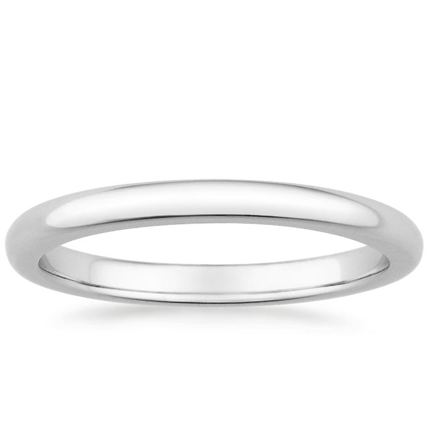 White Gold Wedding Band
 7mm fort Fit Wedding Ring in 18K White Gold