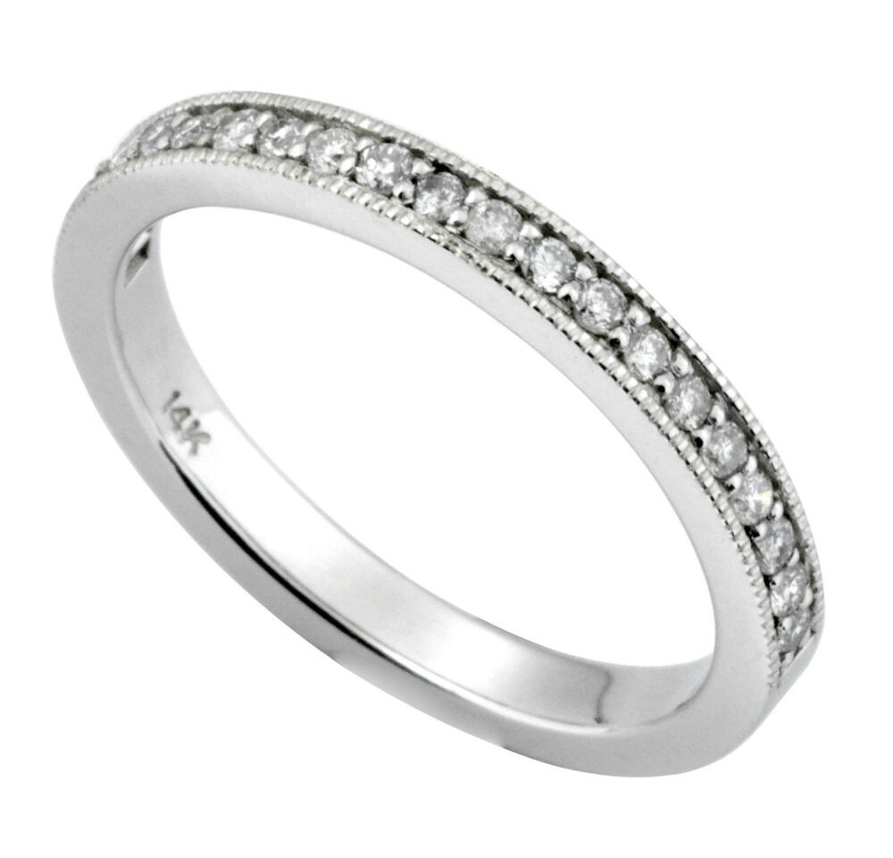 White Gold Wedding Band
 Diamond Wedding Ring Band 0 23 Carat Womens 14K White Gold