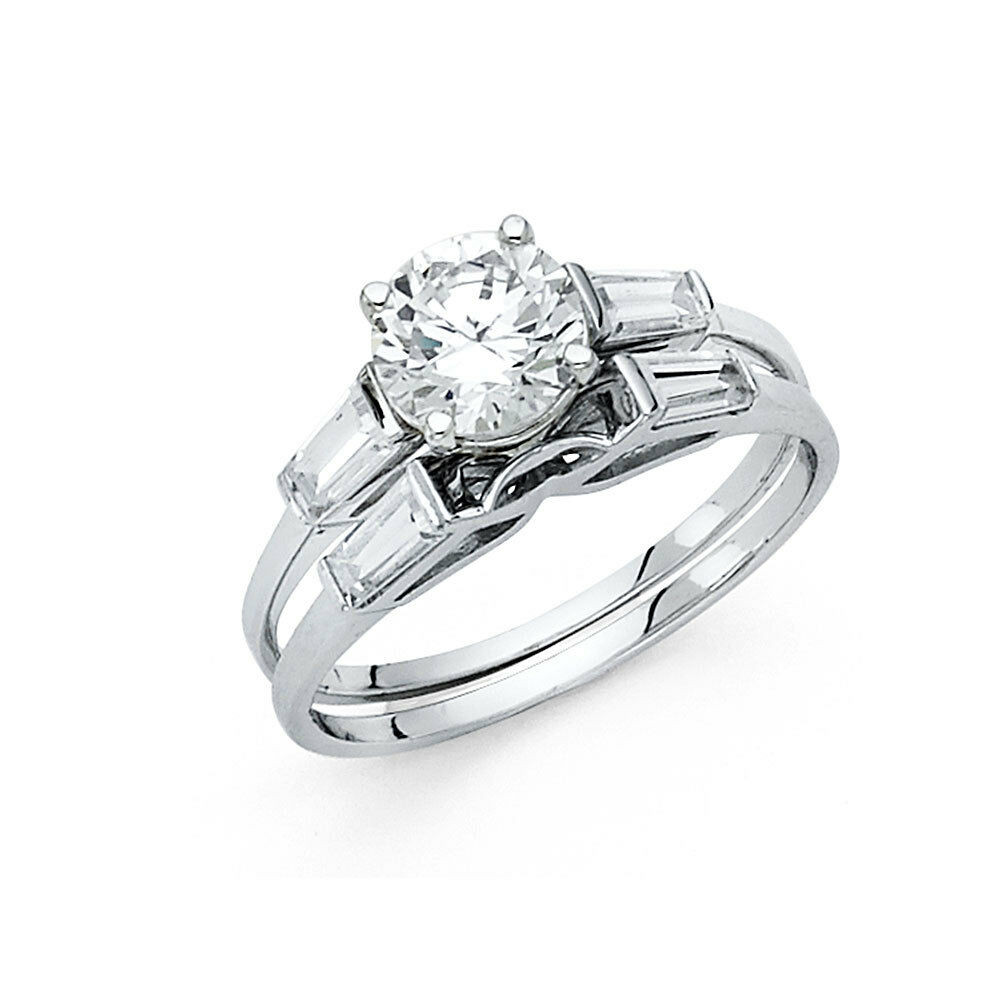 White Gold Wedding Ring Sets
 14k White Gold Diamond Solitaire Engagement Ring Set