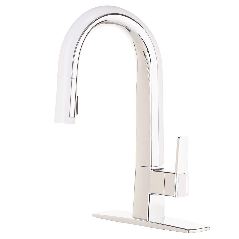 White Kitchen Faucets Home Depot
 CleanFLO Matisse Single Handle Pull Down Sprayer Kitchen