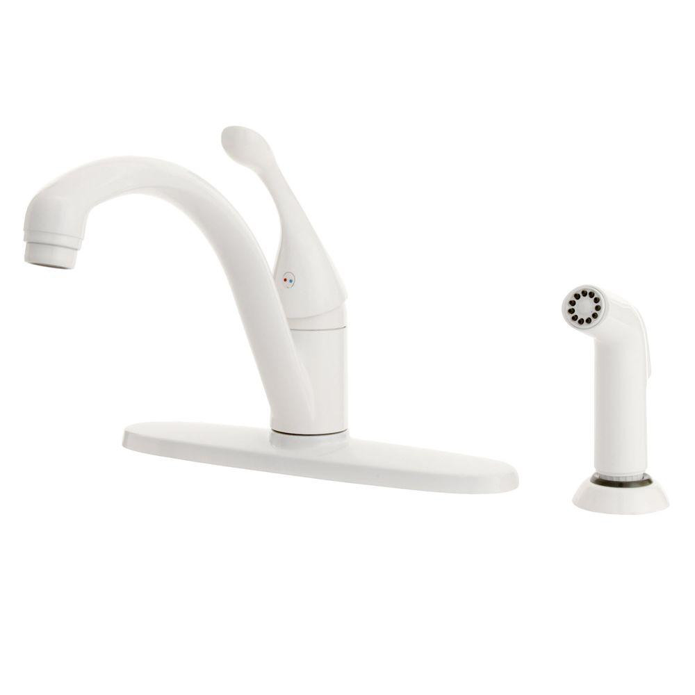White Kitchen Faucets Home Depot
 Delta Collins Single Handle Standard Kitchen Faucet with