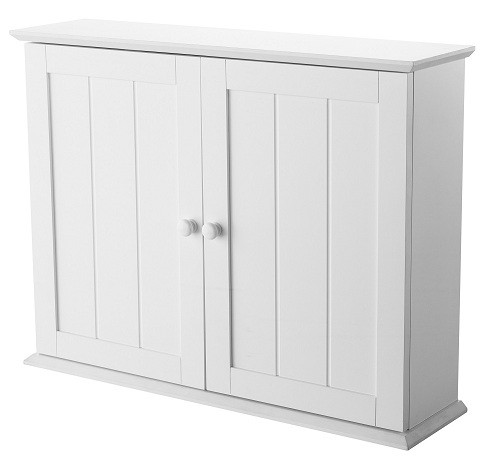 White Wall Mounted Bathroom Cabinet
 Showerdrape Denver White Wood Double Wall Cabinet
