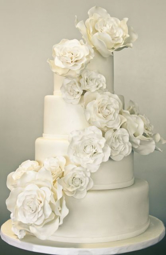 White Wedding Cakes
 A Sweet Soiree All White Wedding Cakes