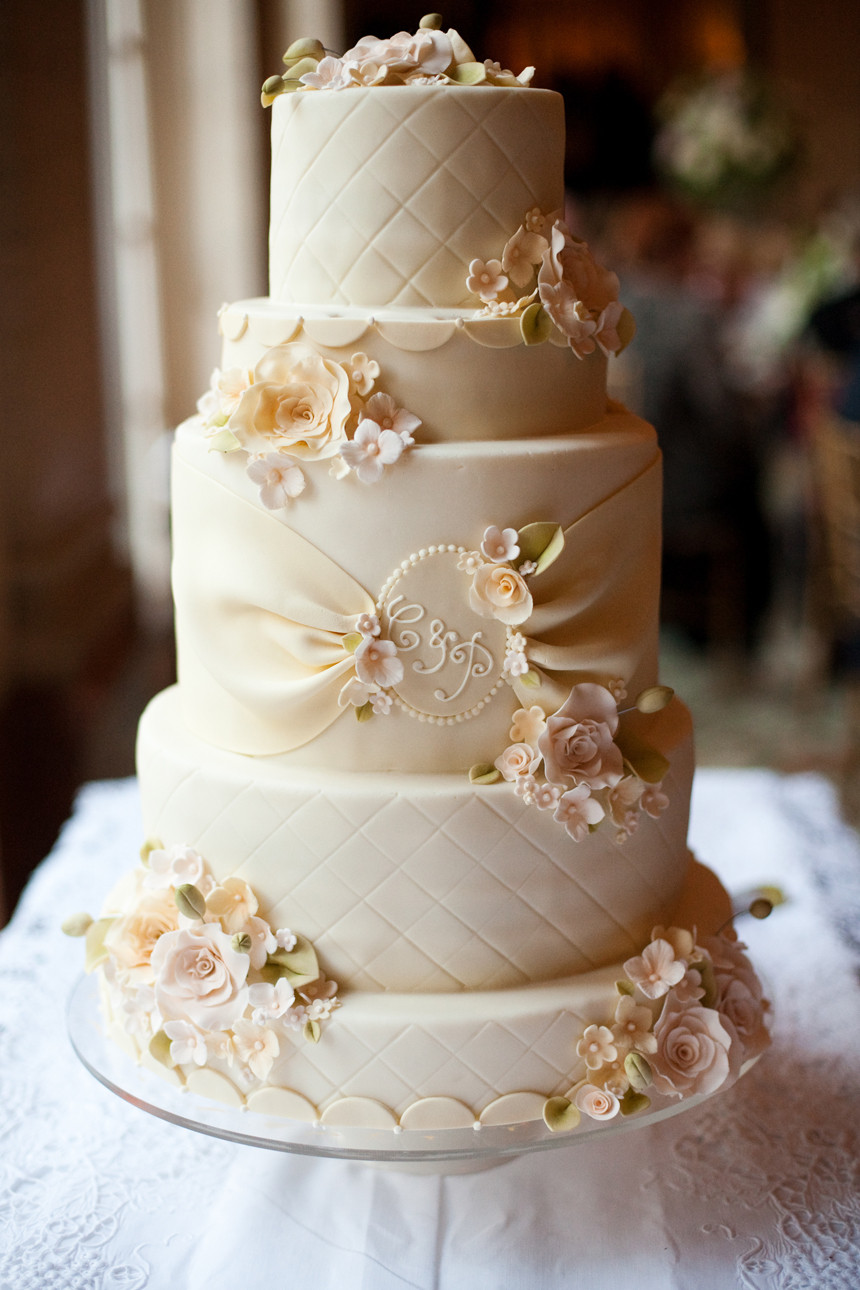 White Wedding Cakes
 Jackie Fo Champagne Blush and Gold Wedding Inspiration