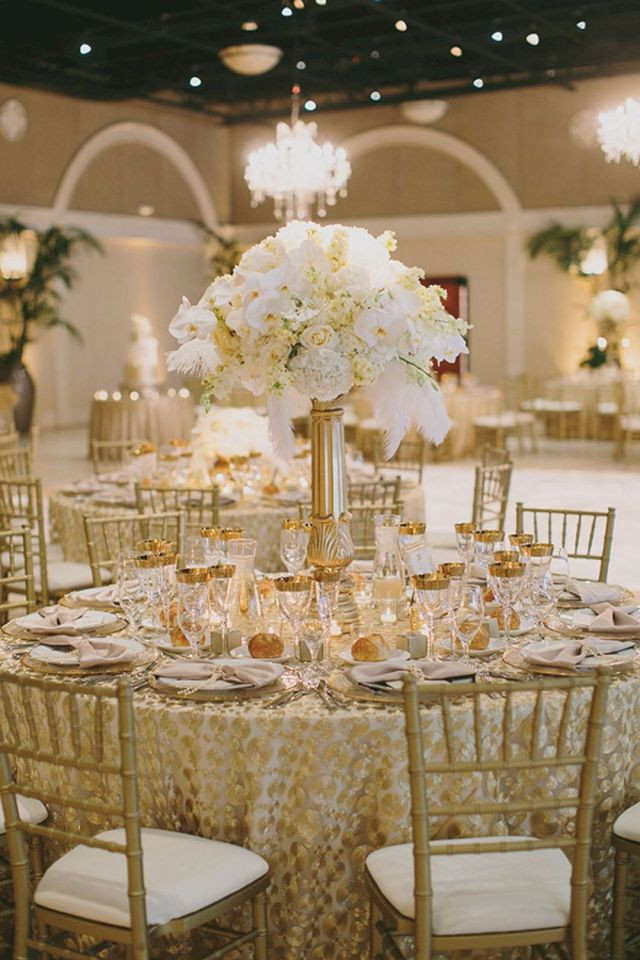 White Wedding Decorations
 40 Glamorous Gold Wedding Decorations Ideas – OOSILE