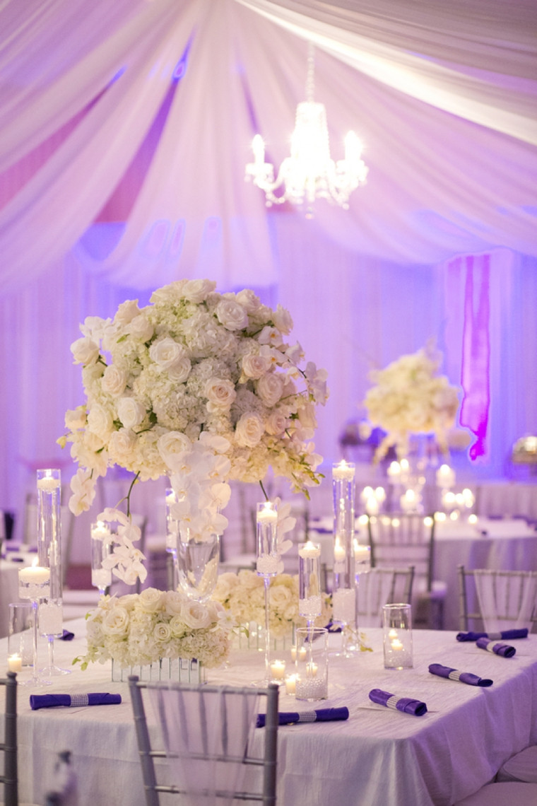 White Wedding Decorations
 An Elegant Purple and White Wedding