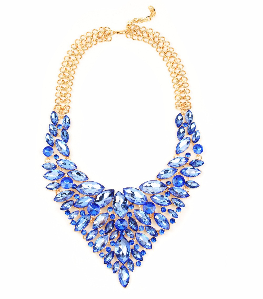 Wholesale Statement Necklaces
 Wholesale gold chunky statement necklace gold navy