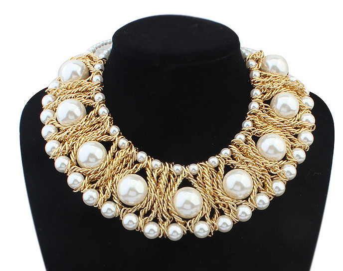 Wholesale Statement Necklaces
 2015 Wholesale Chunky Statement Necklace Pearl Necklace