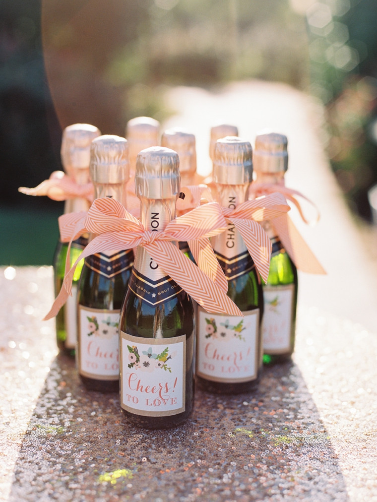 Wine Wedding Favors
 Chic & Charming Peach Wedding Ideas
