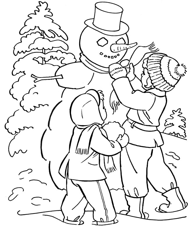 Winter Coloring Pages For Kids
 Sketches Winter Scenes Coloring Pages