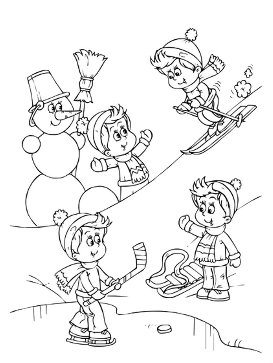 Winter Coloring Pages For Kids
 Sports graph Coloring Pages Kids Winter Sports