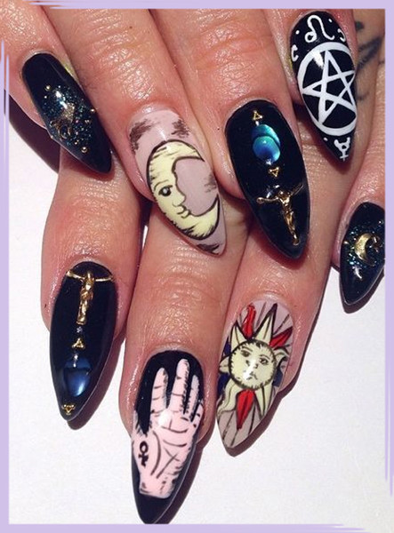 Witchy Nail Art
 Mystical Nail Designs To Channel Your Inner Witch Livingly