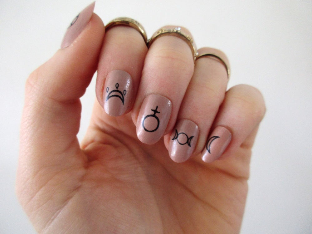 Witchy Nail Art
 Witch nail tattoos nail decals nail art boho nails