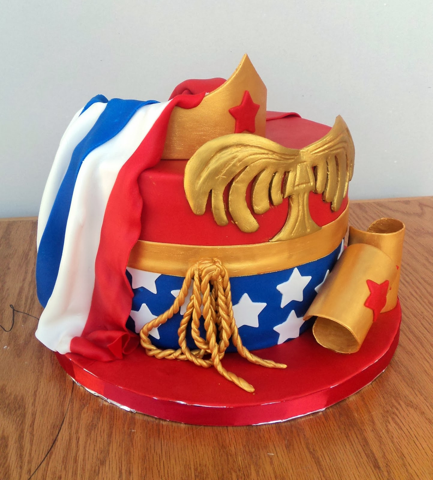 Woman Birthday Cake
 Delectable Cakes Wonder Woman with Cape Birthday Cake