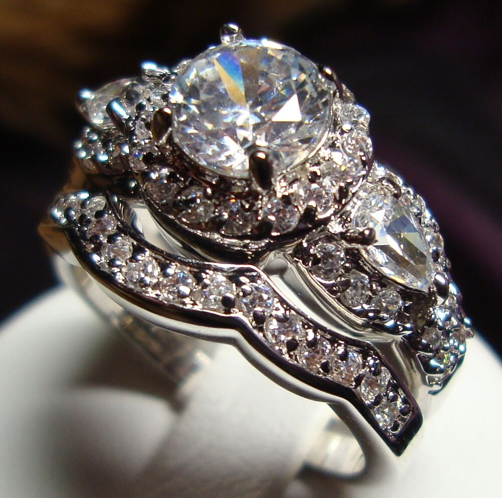 Woman Wedding Rings
 Stunning CZ Vintage Style Women Engagement Wedding Rings