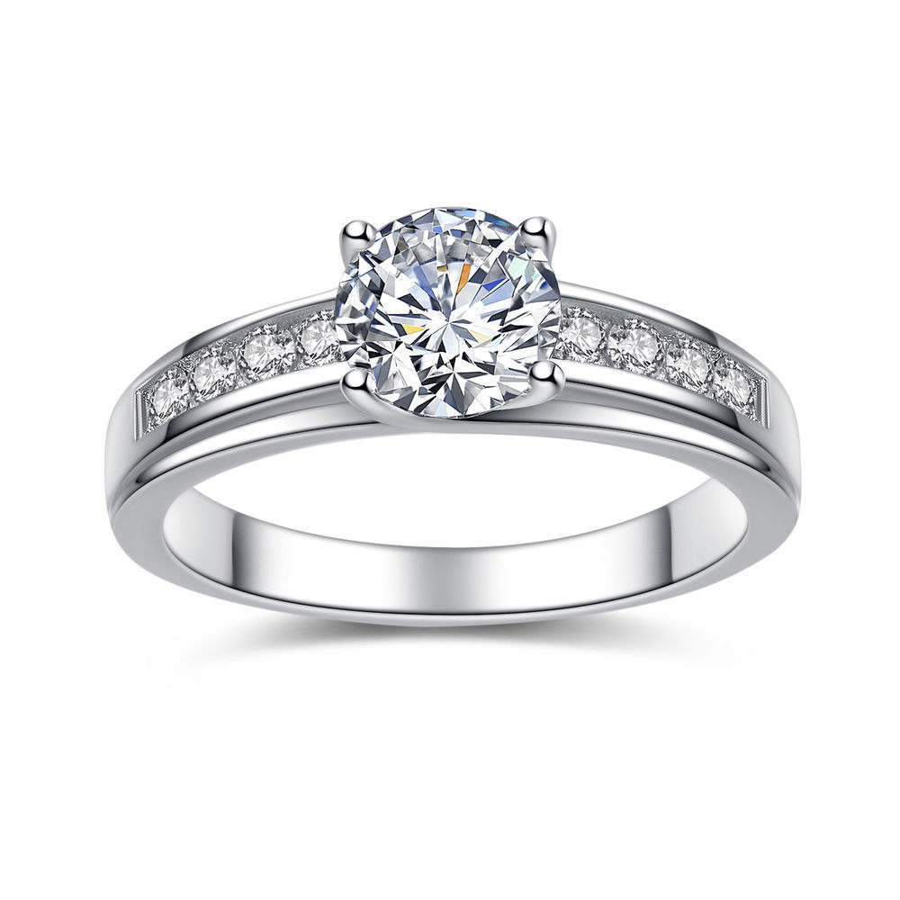 Womens Diamond Engagement Rings
 Solid 925 Sterling Silver Solitaire 1 50 Ct Round Cubic