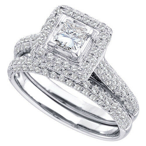 Womens Diamond Engagement Rings
 WOMENS DIAMOND ENGAGEMENT HALO RING WEDDING BAND BRIDAL