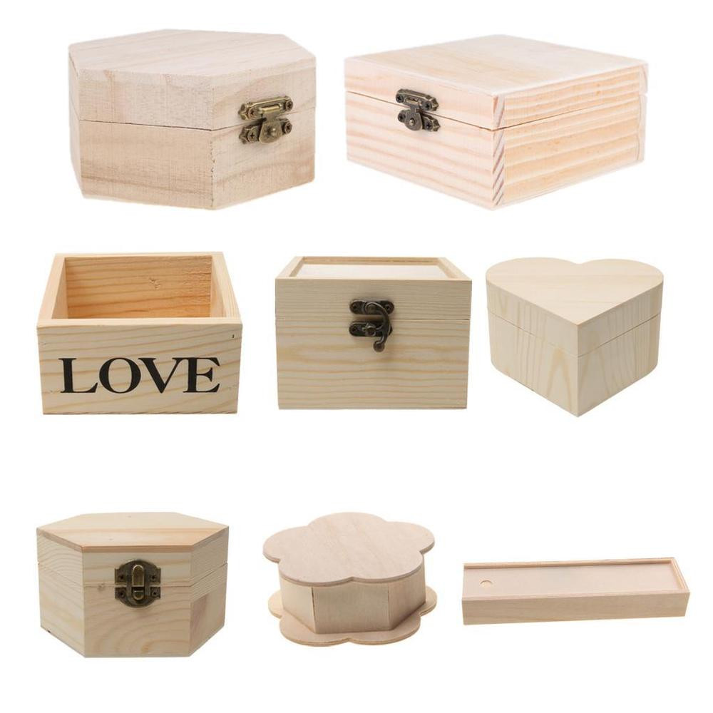 Wood Crafting Gifts
 Wooden Unfinished Wood Box Jewelry Gift Boxes for Kids