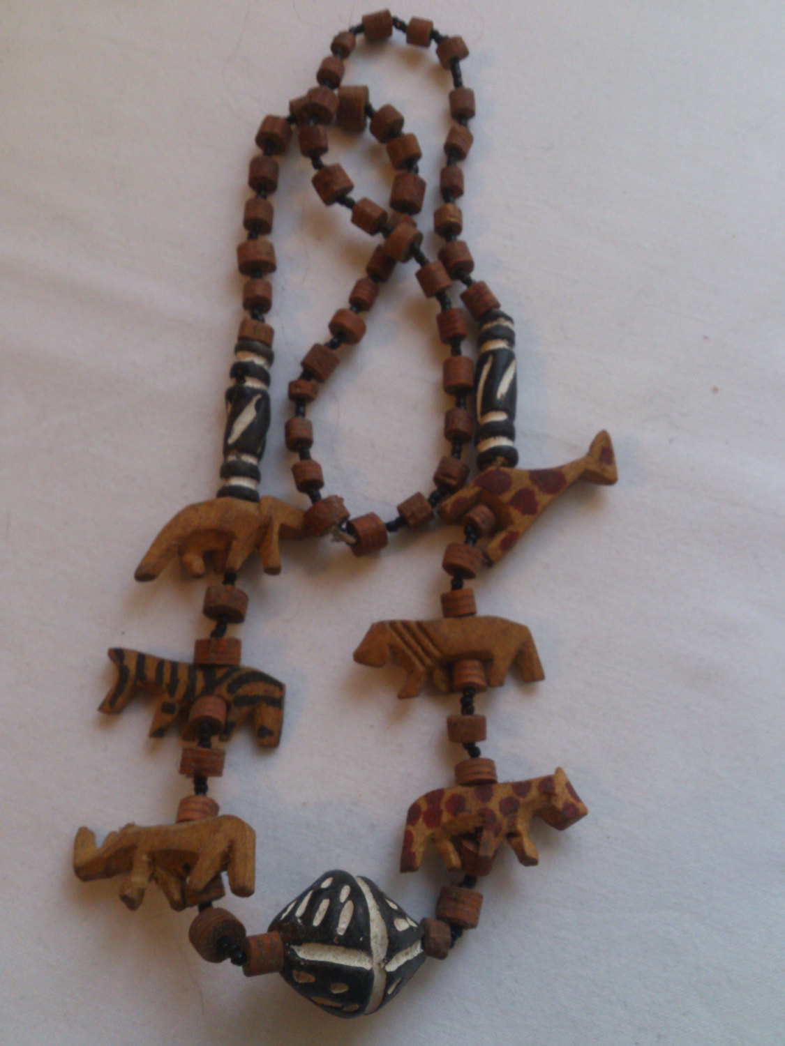 Wooden African Necklace
 Vintage African wooden bead necklace