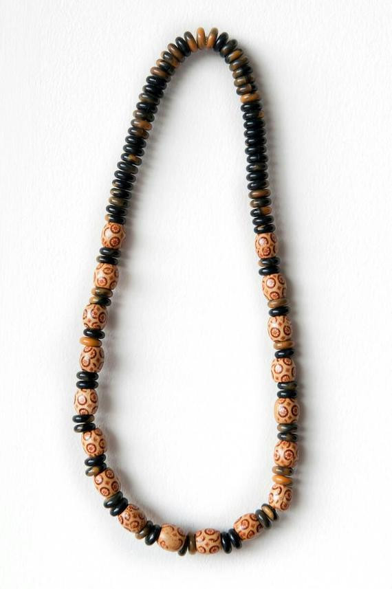 Wooden African Necklace
 African jewelry African bead necklace Wood necklace by