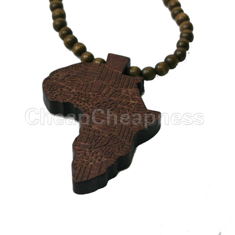 Wooden African Necklace
 Wooden Beaded Africa Necklace Coffee Color